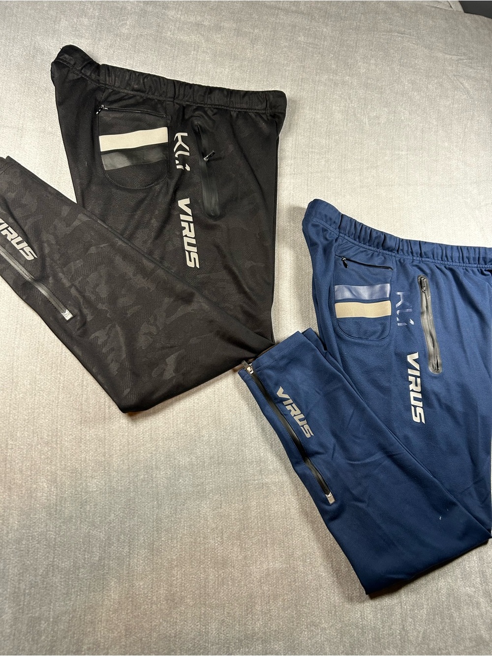 Virus KL1 Active Recovery Pants Bundle - Black Camo & Navy Blue Size Medium